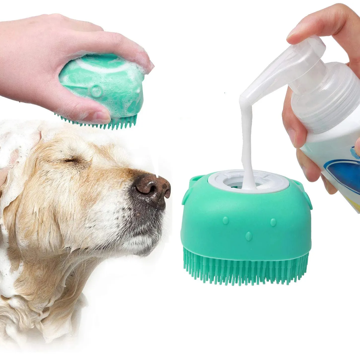 2022 Amazon Top Seller Pet Floating Hair Grooming Slicker Brush For Cats And Dogs Pet Massage Bathing Silicone Brush