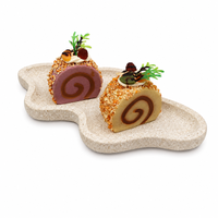 Plateau de service décoratif irrégulier en marbre naturel à motif végétal écologique NANWEI, vente en gros personnalisée pour la décoration intérieure