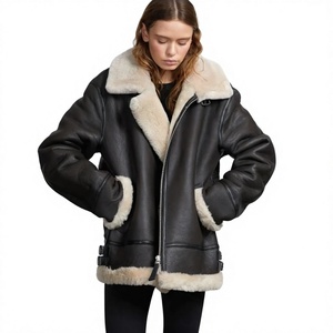 Veste d'hiver pour femme en cuir véritable à 100 %, doublure en fausse fourrure de renard, écologique, respirante, logo personnalisé, grande taille, fabriquée à la main au Pakistan - Product Image 1