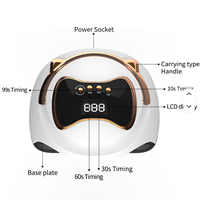 Séchoir à ongles professionnel UV LED 120W, design mignon en forme de raton laveur, plaque inférieure détachable pour la maison et le salon