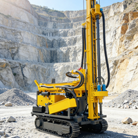 Foreuse portable automotrice à moteur diesel sur chenilles pour puits d'eau, puits d'abreuvement pour bétail, forage DTH et pompe à engrenages