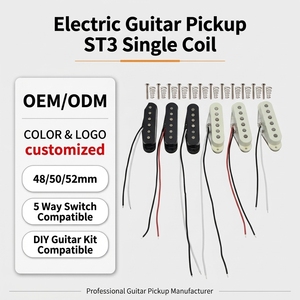 <span class=keywords><strong>Pickup</strong></span> Gitar Elektrik Single Coil ST3 dengan Pole Piece Staggered, Ukuran 48mm 50mm 52mm untuk Neck, Middle, Bridge, Part Gitar - Product Image 1