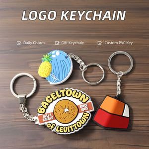 Customized Oem <b>Custom</b> No Minimum Logo Rubber 3D Soft Trendy PVC Keychain <b>Key</b> <b>Ring</b> - Product Image 4