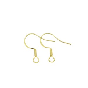 Ganchos para pendientes de latón de ley 925, chapados en oro, tamaño pequeño, accesorios para hacer joyería DIY, venta al por mayor E100 - Product Image 5