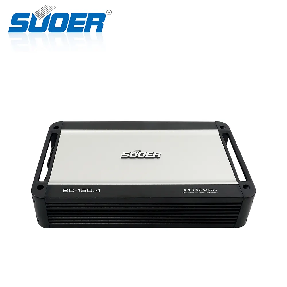 Suoer amplifier mobil BC-150.4, penguat daya rms 150 watt 4 saluran musik audio desain perak Kelas d