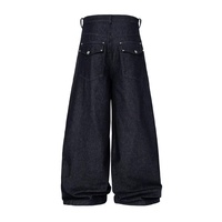 Setelan Denim Pria Stylish Dua Potong Musim Panas Acid Wash Bermotif Kasual Atasan Lengan Panjang Celana Kaki Lebar Streetwear