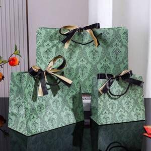Bolsas de papel Kraft de Rosa <span class=keywords><strong>retro</strong></span> hechas a mano impresas personalizadas, bolsa de papel de lujo de cartón para tienda de ropa, máscara Facia, caja de zapatos, embalaje - Product Image 1