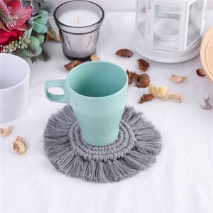 Tapis en coton durable fait à la main à la mode bohème pour accessoires de décoration de table corde macramé café tasse à thé sous-verres - Product Image 5