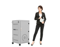 IBoard Chariot de chargement d'équipement éducatif Chariot de chargement USB sans fil à deux points de verrouillage Armoire de chargement de stockage de coffre-fort