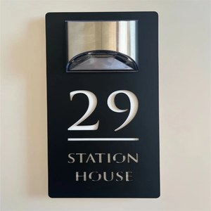 Wholesale Personalized Solar House <b>Sign</b> Led Modern <b>Door</b> Number Plaque Laser Cutting Contemporary Plate - Product Image 4