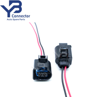 4D0971992A Konektor Injektor Bahan Bakar VAG 2 Pin Female 3.5mm dengan Kabel Pigtail untuk Audi VW