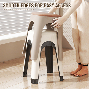 Haogle Plastic <strong>Stool</strong> <strong>Bathroom</strong> Non-slip Foot Seating Chair Household Adult Square Stackable <strong>Stool</strong> <strong>for</strong> Living Room - Product Image 4