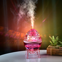 Diffuseur d'huiles essentielles en cristal lumineux coloré 300 ml, humidificateur d'air électrique ultrasonique en plastique avec éclairage LED pour l'ambiance domestique
