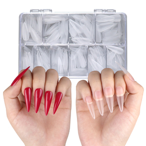 <span class=keywords><strong>Precio</strong></span> de fábrica, productos de belleza personalizados de alta calidad, uñas postizas naturales reutilizables, <span class=keywords><strong>puntas</strong></span> de uñas de Gel UV transparentes DIY - Product Image 1