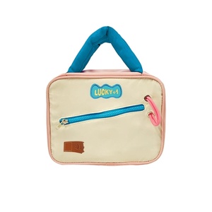 <span class=keywords><strong>Bolsa</strong></span> de cosméticos de lona blanca portátil bordada de gran capacidad para mujer, solución de almacenamiento de herramientas de maquillaje - Product Image 5