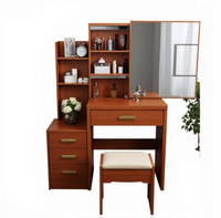 Table de toilette de style européen bon marché pour femme, meuble de chambre à coucher, commode avec tiroirs, miroir et lumières