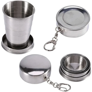 <span class=keywords><strong>Taza</strong></span> Plegable de Acero Inoxidable Personalizada, <span class=keywords><strong>Taza</strong></span> Telescópica para Té, Utensilios de Campamento, Vajilla, <span class=keywords><strong>Taza</strong></span> Plegable para Acampar al Aire Libre - Product Image 2