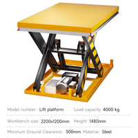 Table élévatrice à ciseaux fixe à hauteur réglable pour la manutention des matériaux, facile à utiliser et personnalisable