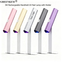 Lampe à ongles rechargeable 3W avec support, 5 couleurs, capteur intelligent, lampe UV portable pour ongles