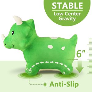 Jouet à chevaucher en peluche Dinosaure Triceratops rebondissant pour enfants, idéal pour les tout-petits garçons et filles, à utiliser en intérieur et en extérieur, cadeau pour tous les âges - Product Image 5