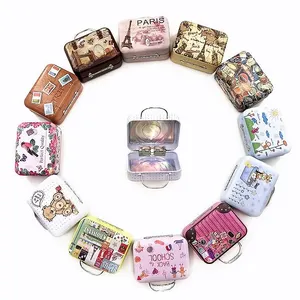New Arrival Private Label Cute Mini Suitcase Luggage 3d Mink Eyelash Packaging Case 25mm Eyelashes Box Pencil Candy Plastic Box