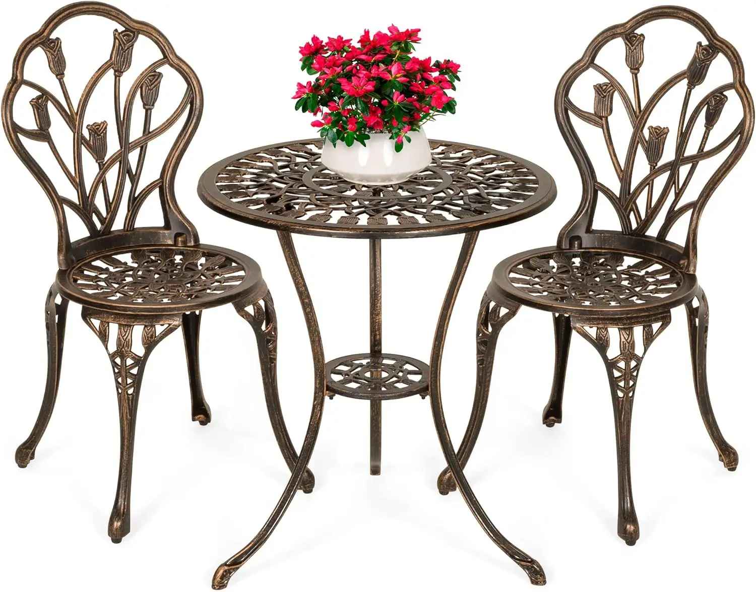 Jardim Barato Alumínio 3 Peça Coffee Set Pátio Bistro Set Outdoor