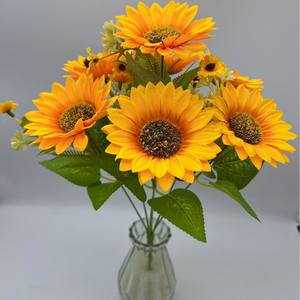 Fatto a mano simulato girasoli matrimonio casa mobili vasi di fiori finti eleganti decorazioni floreali - Product Image 2