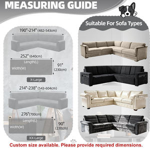 Housse de protection d'<span class=keywords><strong>angle</strong></span> en chenille personnalisable en forme de L, antidérapante, <span class=keywords><strong>anti</strong></span>-rayures, pour usage hôtelier, durable, facile à nettoyer, toucher doux - Product Image 4