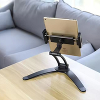 Support de tablette 2 en 1 pliable, support de téléphone en aluminium réglable à rotation 360°