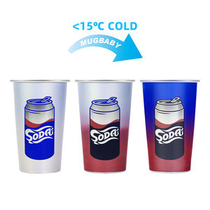 Tasse à café en métal réutilisable OEM de 16oz, tasse en aluminium à couleur changeante, bière, jus, thé, camping, fêtes, logo cylindrique, carton - Product Image 4