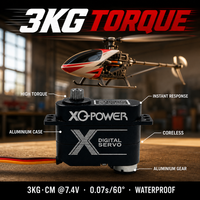 Servomoteur numérique micro pour avion RC, 9g, boîtier tout aluminium, moteur sans noyau, étanche, 0.07s, 7.4V, XQ-POWER S1009D