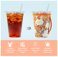 Manchon de tasse à café en néoprène personnalisé avec logo, sangle de transport, isolant, réutilisable, durable, porte-boisson pour usage quotidien