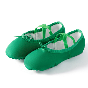 Zapatillas de Ballet Verdes para Mujer Adulta, Zapatillas de Bailarina de Lona Azul y Rosa Intenso, Zapatos de Baile de Salón con Punta Dividida - Product Image 2