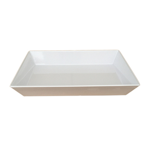 Melamina bianca che serve piatti da portata rettangolari riutilizzabili per Snack Dessert frutta vassoio lavabile in lavastoviglie - Product Image 4