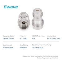 Connecteur RF femelle Gwave 1,85 mm pour montage sur panneau, compatible avec les composants en acier inoxydable pour circuits imprimés, impédance 50 ohms, compatible DC-65 GHz, conforme RoHS