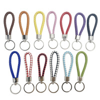 Cordon tressé et cuir PU, style vintage, étanche, anti-perte, pour téléphone portable, pendentif DIY, porte-clés métallique pour accessoires de voiture