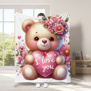 2025 Tùy Chỉnh Kỹ Thuật Số In Dễ Thương Phim Hoạt Hình Gấu Bé Flannel Thoải Mái Lông Cừu Chăn Tùy Chỉnh Điều Hòa Không Khí Chăn Sofa Chăn - Product Image 1