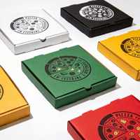 Boîtes à pizza ondulées, emballages à pizza colorés pour la livraison, boîtes à pizza imprimées, boîtes d'emballage personnalisées avec logos.