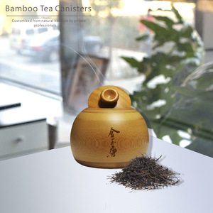 Bamboo Tea Canister Wooden Lid Mortise Tenon Structure For Tea Storage Gift Craft China Origin - Product Image 2