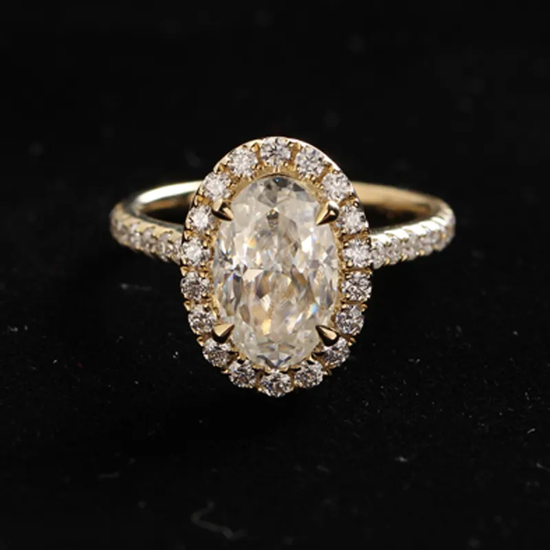 Custom white gold Rings Classic Design 9K 10K 14K 18K Gold Lab Grown Diamond Moissanite Jewelry Wedding Band Ring