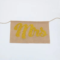 En gros, Housse de chaise de mariage style vintage rustique en lin avec inscription Mr & Mrs pour la décoration de table de mariage