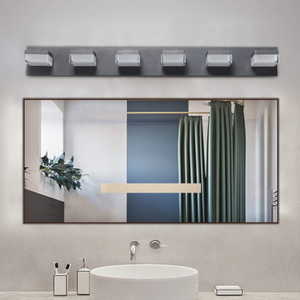 Moderno 6 luci nero LED trucco specchietti IP44 acrilico finitura per uso interno bagno Vanity esclusivo Temu FCJ piattaforme
