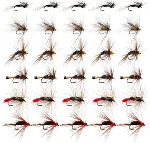 30 pièces leurres de pêche à la mouche, appât sec et humide <span class=keywords><strong>pour</strong></span> les poissons d'eau douce - Product Image 1