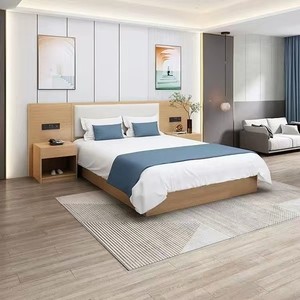 Usine directe <span class=keywords><strong>hôtel</strong></span> de luxe moderne chambre ensemble de meubles en bois massif <span class=keywords><strong>5</strong></span> <span class=keywords><strong>étoiles</strong></span> <span class=keywords><strong>hôtel</strong></span> standard cadre de lit panneau têt - Product Image 2