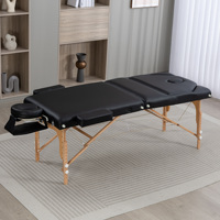 Mesa de Masaje Profesional Ajustable y Plegable de Madera de Haya y Material PU, Personalizable para Spas Comerciales, Hoteles y Dormitorios