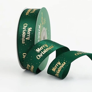 Sampel Gratis Pita Grosgrain <span class=keywords><strong>Satin</strong></span> Warna-warni 2.5cm dengan Cetak Logo Putih, Karya Seni Merek, 100% Poliester Daur Ulang, Cetak Warna - Product Image 3