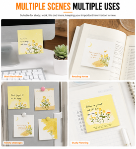 Blocs-notes adhésifs à motif floral rose, papier premium sans transfert, bloc-notes personnalisé, reliure robuste, papeterie de bureau et scolaire - Product Image 3