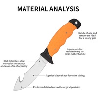 Ensemble cadeau pour homme de 8 couteaux de chasse à filet de poisson pour le traitement du cerf comprenant des couteaux à dépecer et à désosser un crochet en plastique