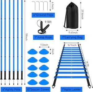 CZFIT Cross-Border Football Training Equipment with Removable <b>Tie</b>-In Pole Agility <b>Ladder</b> Winding Rod Sign Rod Suit and Rope - Product Image 2