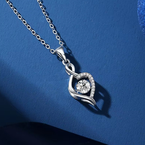 MN13 Regalos de Boda, Joyería con Dije de Corazón, Diamante Certificado GRA, Plata de Ley 925, Collar con Colgante de Moissanita VVS para Mujer - Product Image 2